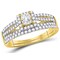 Gem And Harmony 1.00 Carat (Color G-H I1) Princess Cut Diamond Engagement Ring Wedding Set in 14K Yellow Gold